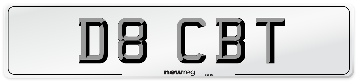 D8 CBT Front Number Plate