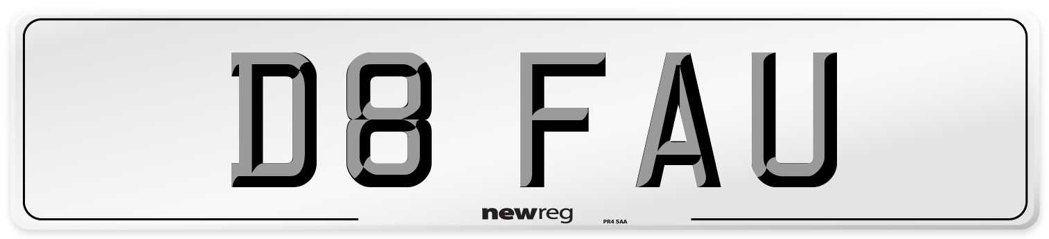 D8 FAU Front Number Plate