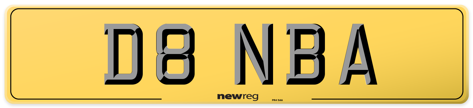 D8 NBA Rear Number Plate