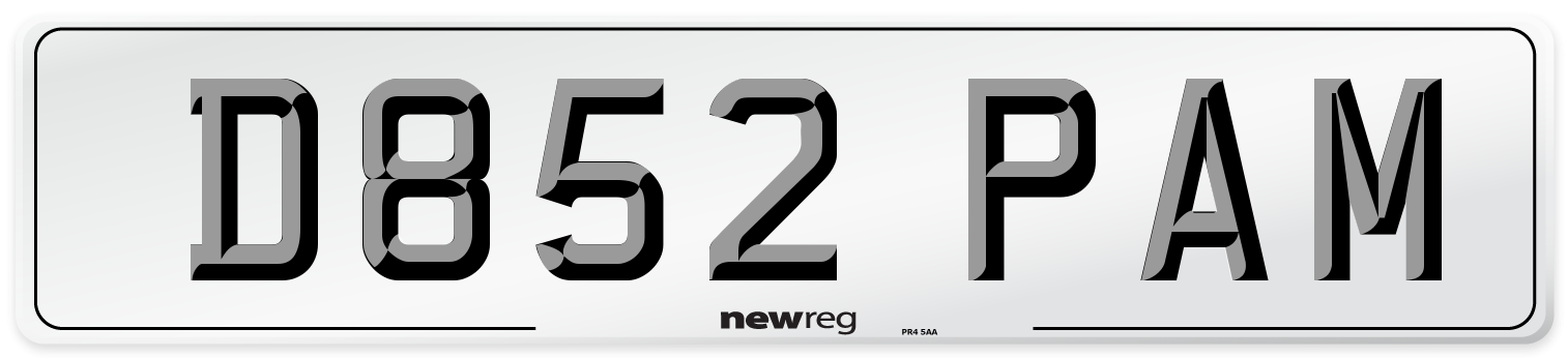 D852 PAM Front Number Plate
