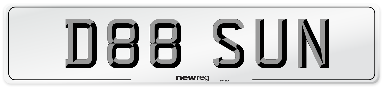 D88 SUN Front Number Plate