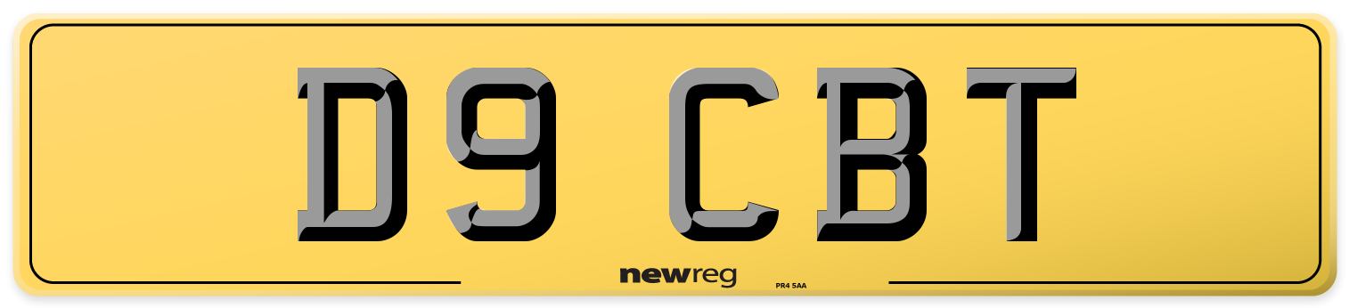 D9 CBT Rear Number Plate