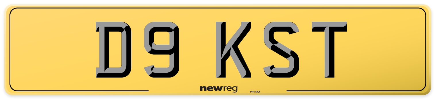 D9 KST Rear Number Plate
