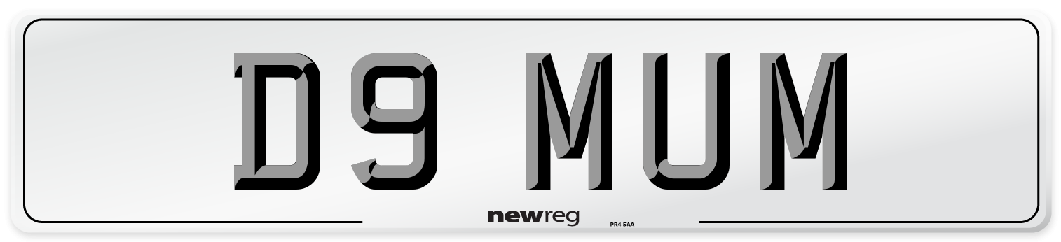 D9 MUM Front Number Plate