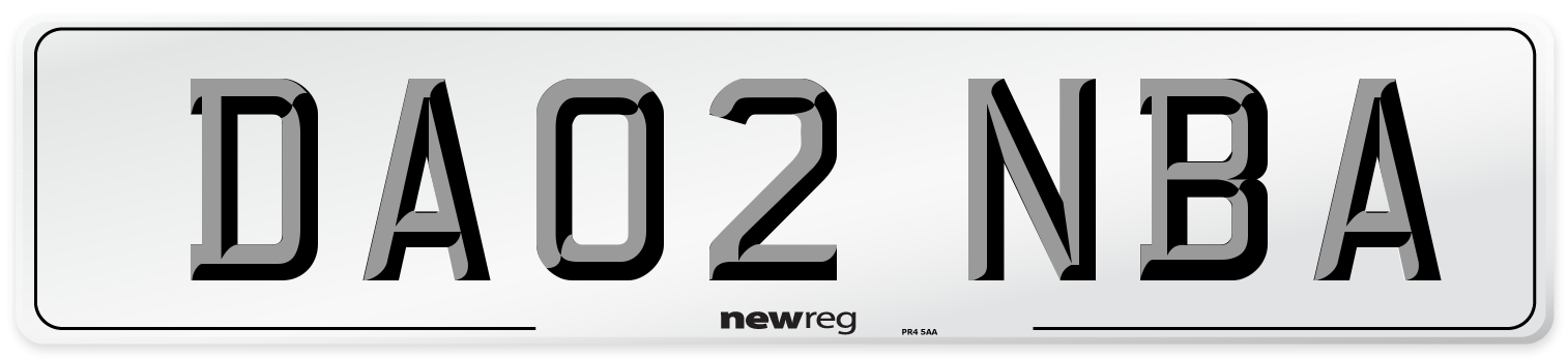 DA02 NBA Front Number Plate