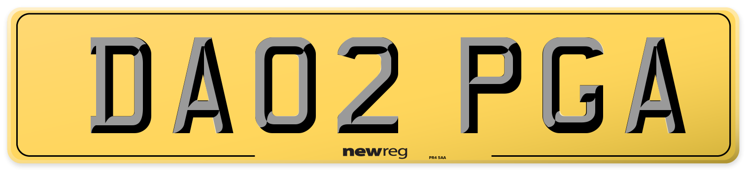 DA02 PGA Rear Number Plate
