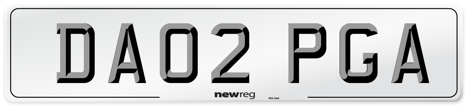DA02 PGA Front Number Plate