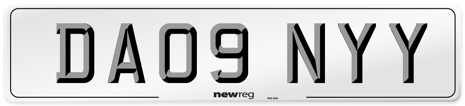 DA09 NYY Front Number Plate