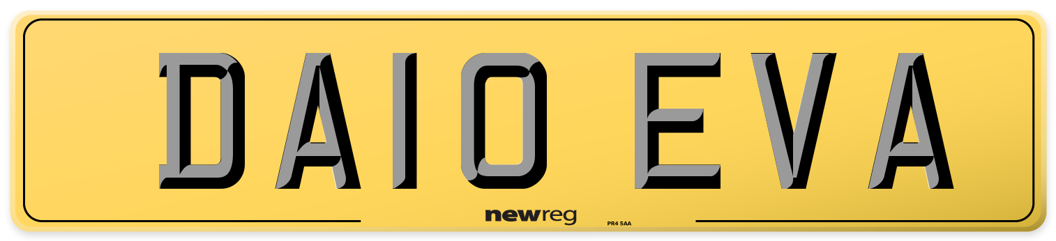 DA10 EVA Rear Number Plate