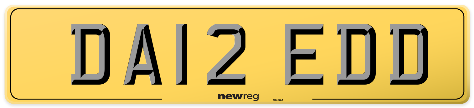 DA12 EDD Rear Number Plate