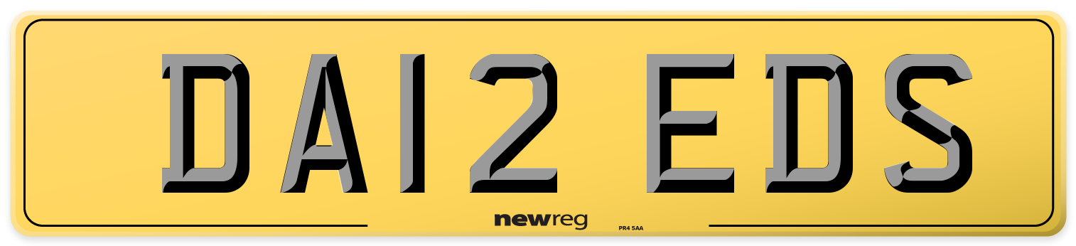 DA12 EDS Rear Number Plate