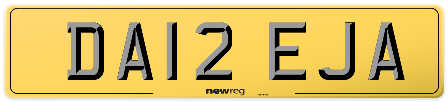 DA12 EJA Rear Number Plate