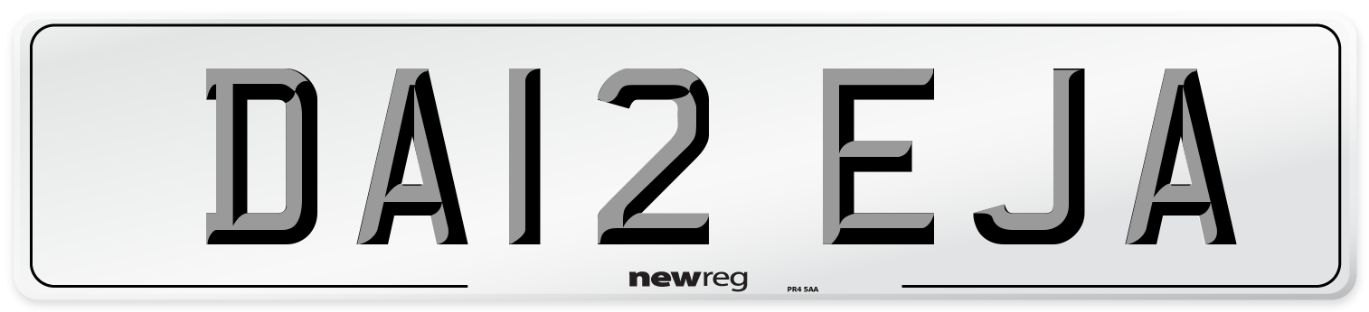 DA12 EJA Front Number Plate
