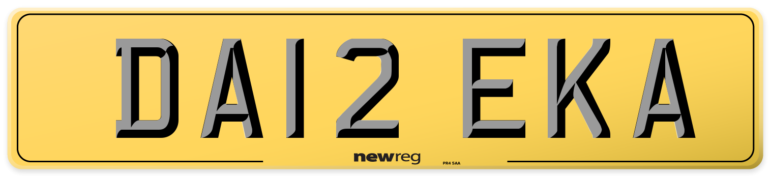 DA12 EKA Rear Number Plate