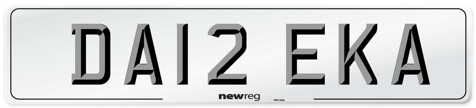DA12 EKA Front Number Plate