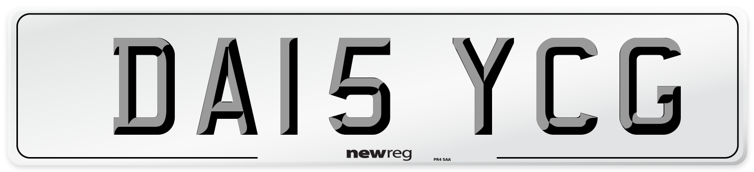 DA15 YCG Front Number Plate