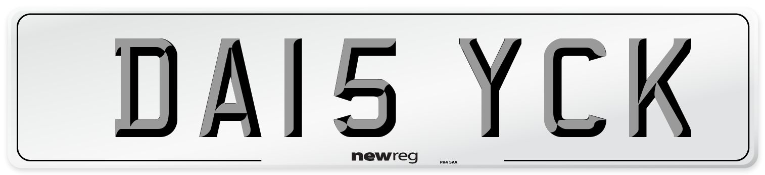 DA15 YCK Front Number Plate