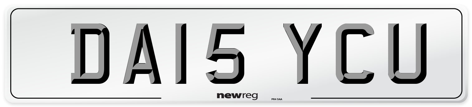 DA15 YCU Front Number Plate