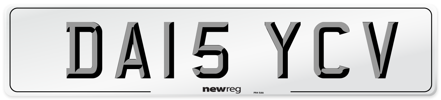 DA15 YCV Front Number Plate