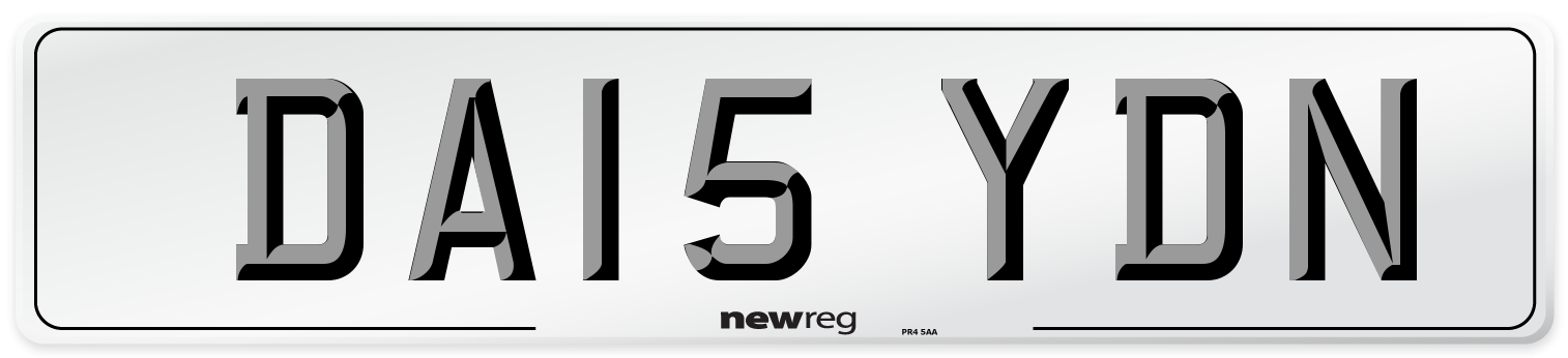 DA15 YDN Front Number Plate