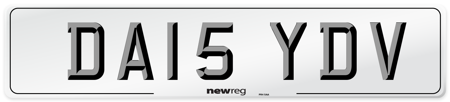 DA15 YDV Front Number Plate