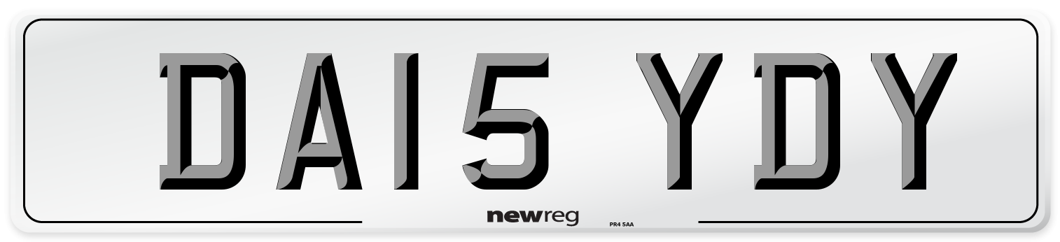 DA15 YDY Front Number Plate