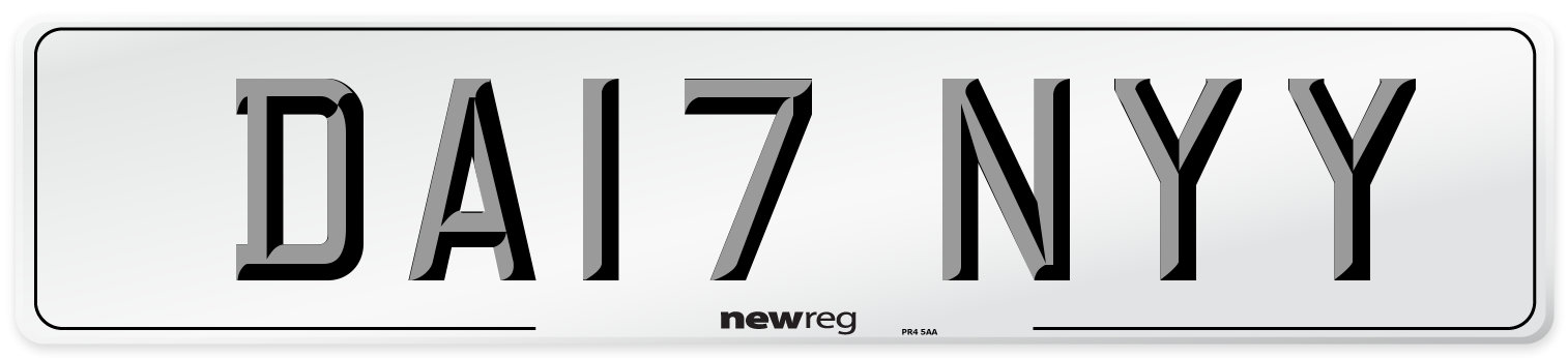DA17 NYY Front Number Plate