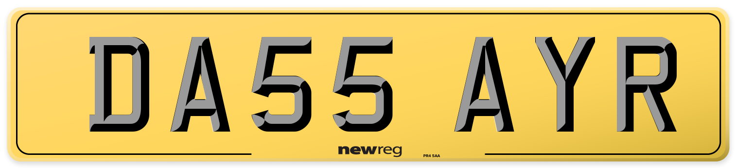 DA55 AYR Rear Number Plate