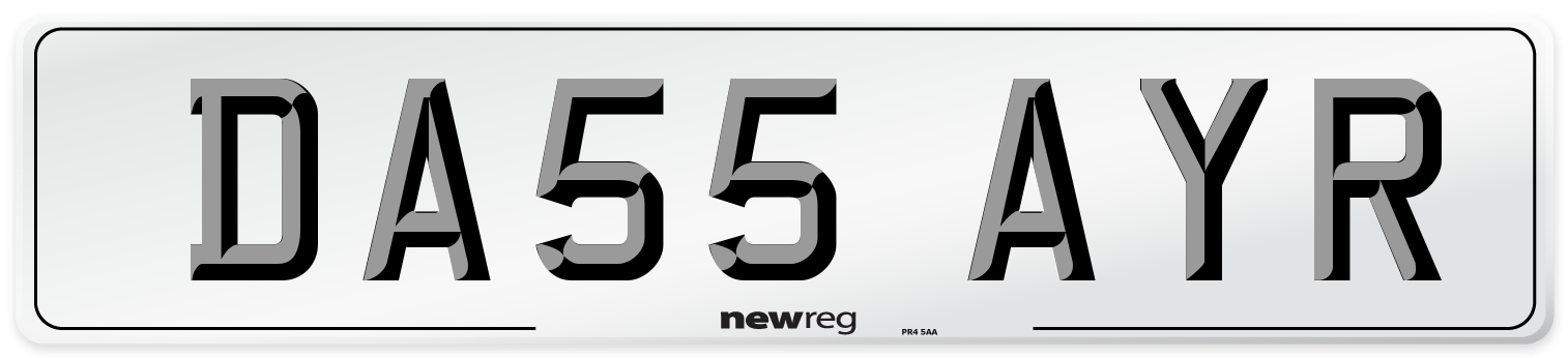 DA55 AYR Front Number Plate