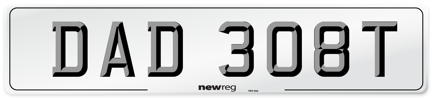 DAD 308T Front Number Plate