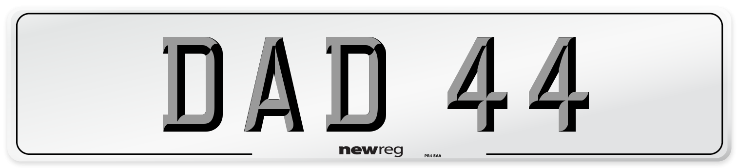 DAD 44 Front Number Plate