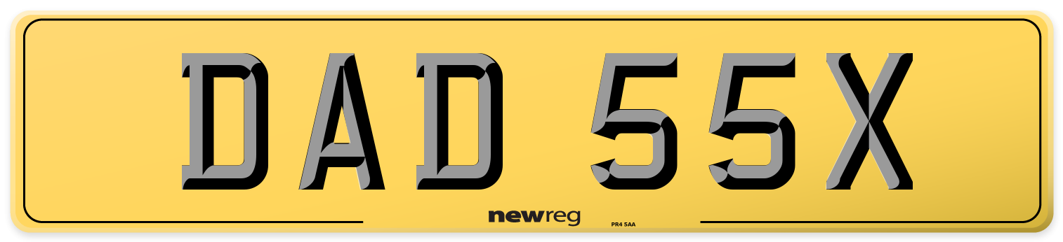 DAD 55X Rear Number Plate
