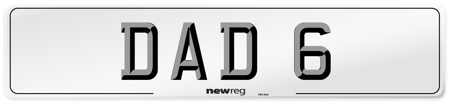 DAD 6 Front Number Plate