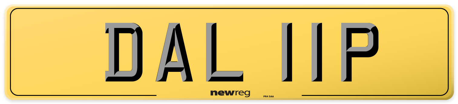 DAL 11P Rear Number Plate