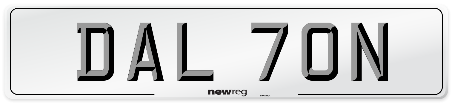 DAL 70N Front Number Plate