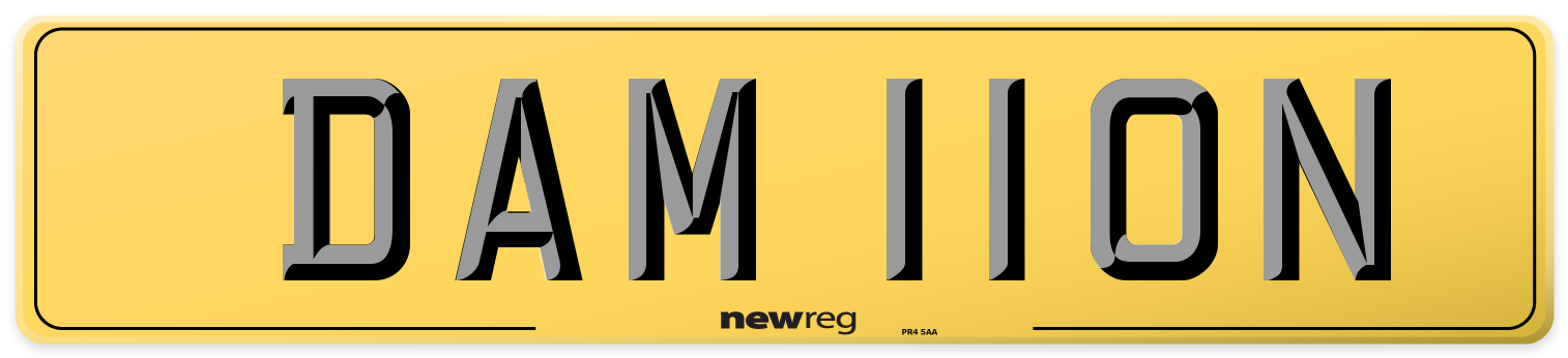 DAM 110N Rear Number Plate