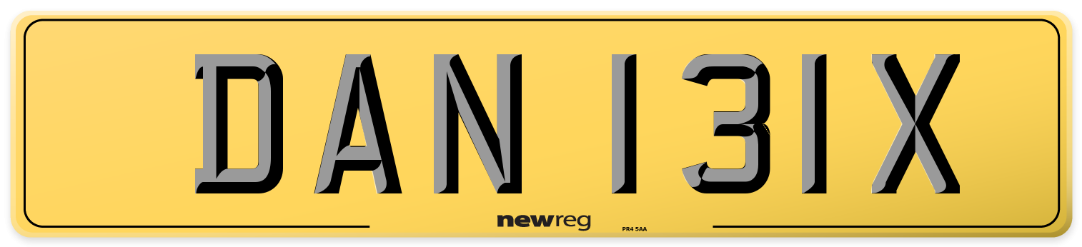 DAN 131X Rear Number Plate