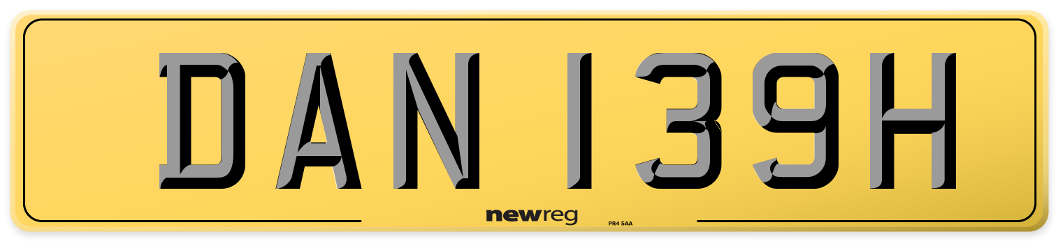 DAN 139H Rear Number Plate