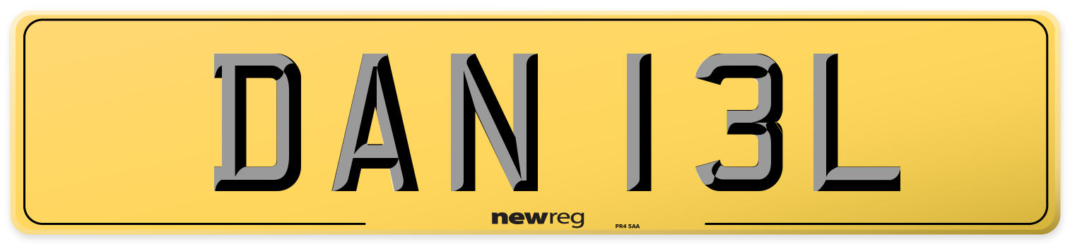 DAN 13L Rear Number Plate