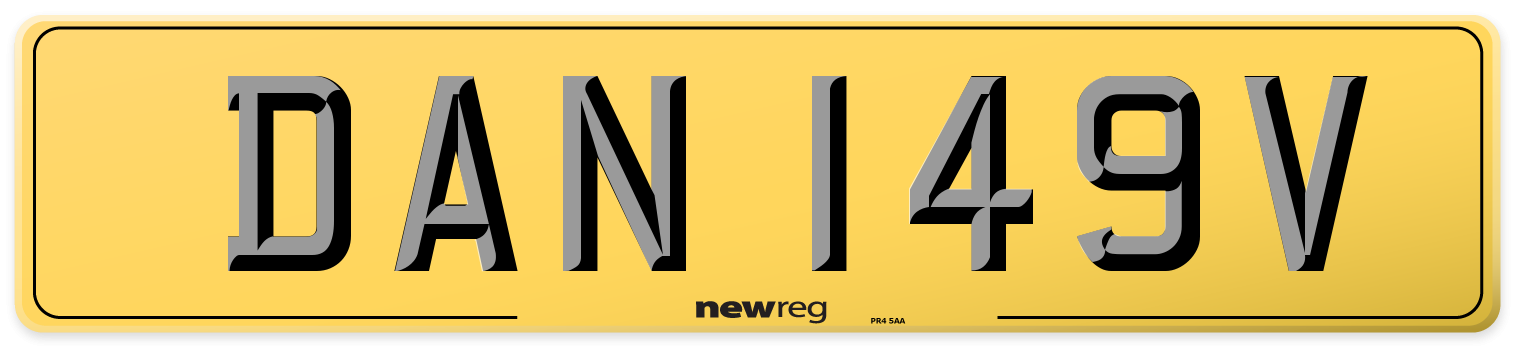 DAN 149V Rear Number Plate