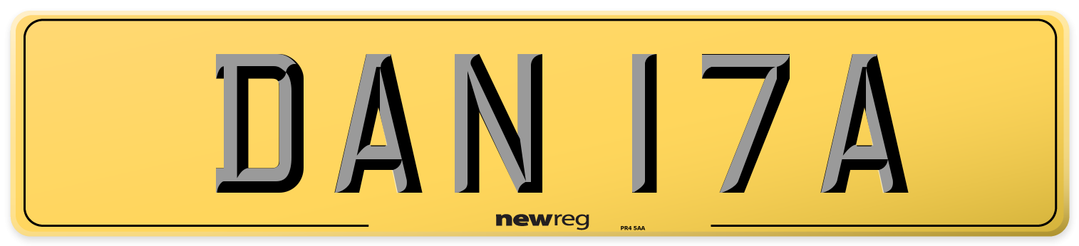 DAN 17A Rear Number Plate