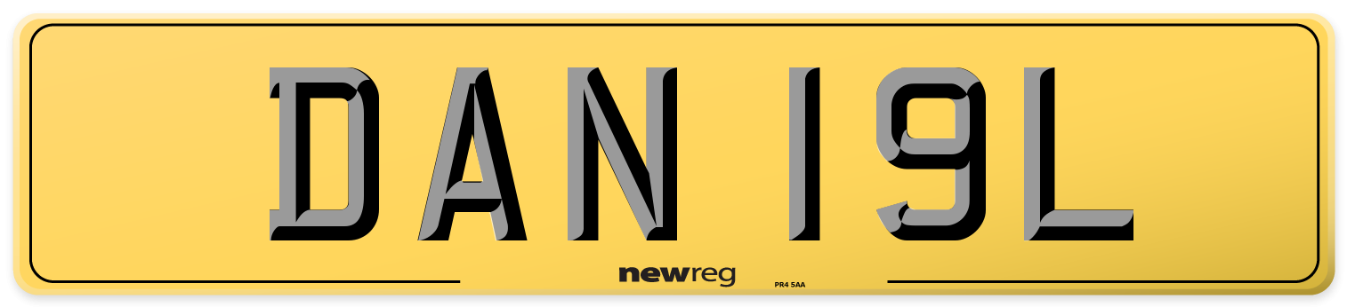 DAN 19L Rear Number Plate