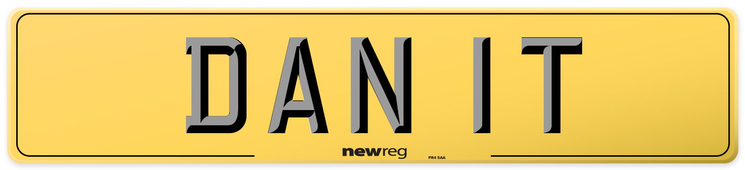 DAN 1T Rear Number Plate