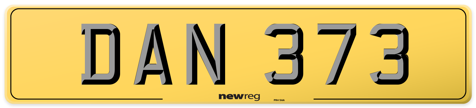DAN 373 Rear Number Plate