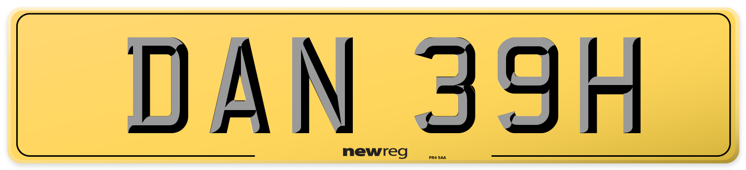 DAN 39H Rear Number Plate