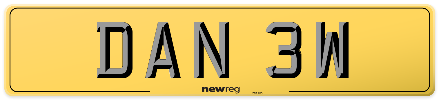 DAN 3W Rear Number Plate