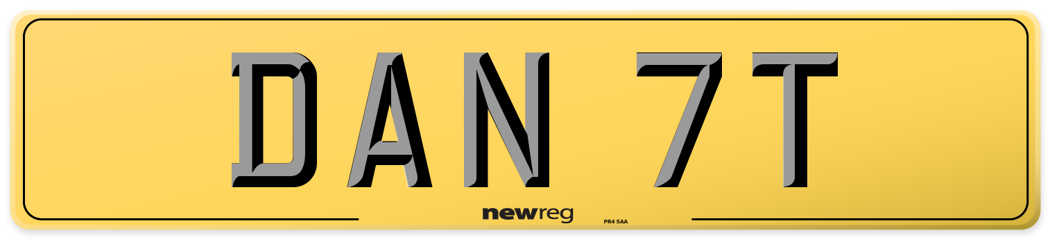 DAN 7T Rear Number Plate