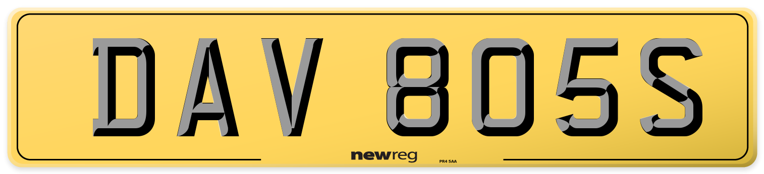 DAV 805S Rear Number Plate