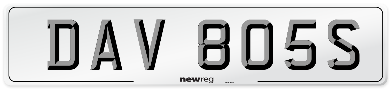DAV 805S Front Number Plate