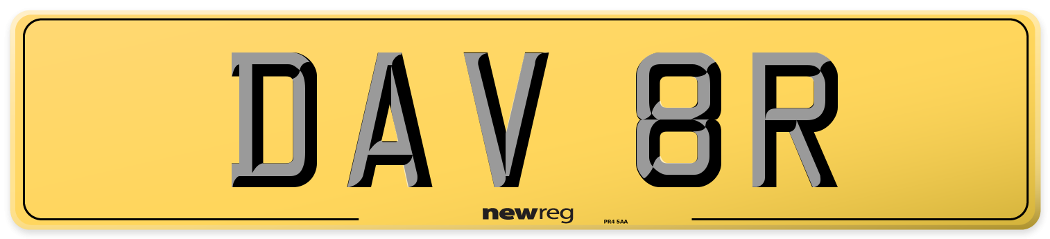 DAV 8R Rear Number Plate
